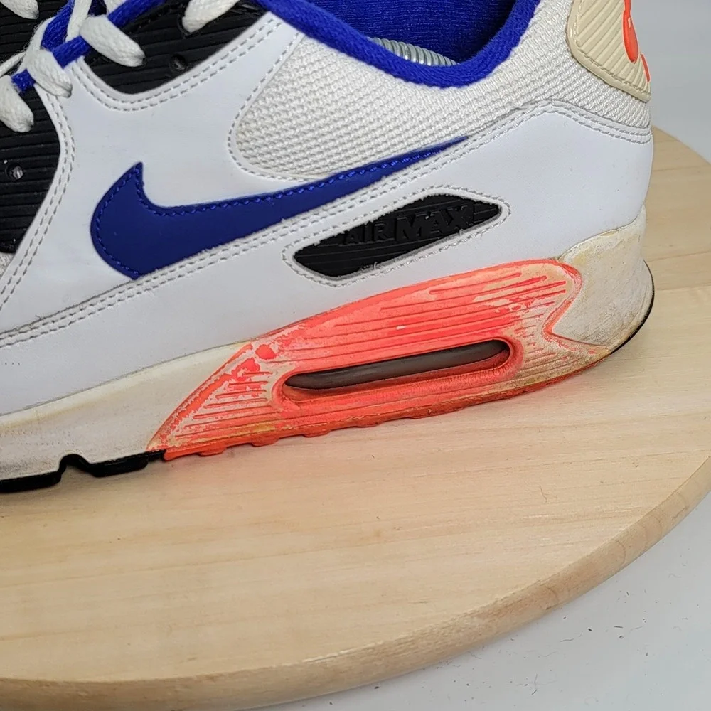 Nike Mens Air Max 90 Essential 537384-136 White Running Shoes Sneakers Size 10.5